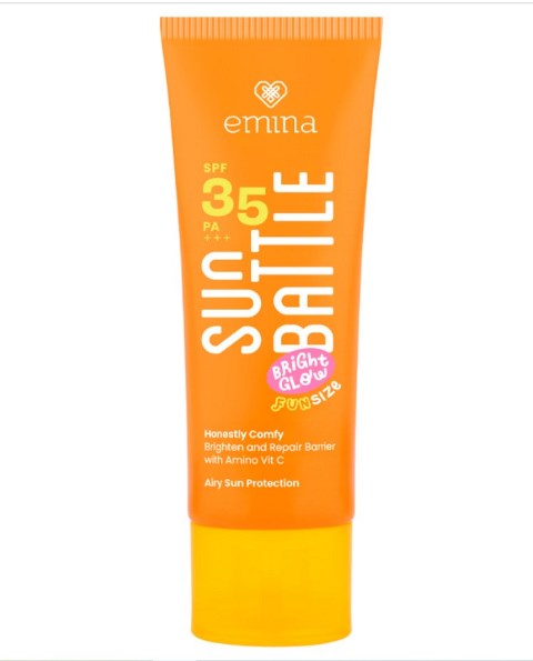  Sunscreen mencerahkan adalah solusi untuk kamu yang memiliki kulit kusam untuk melindungi kulitmu. (Foto: Dok. Emina)