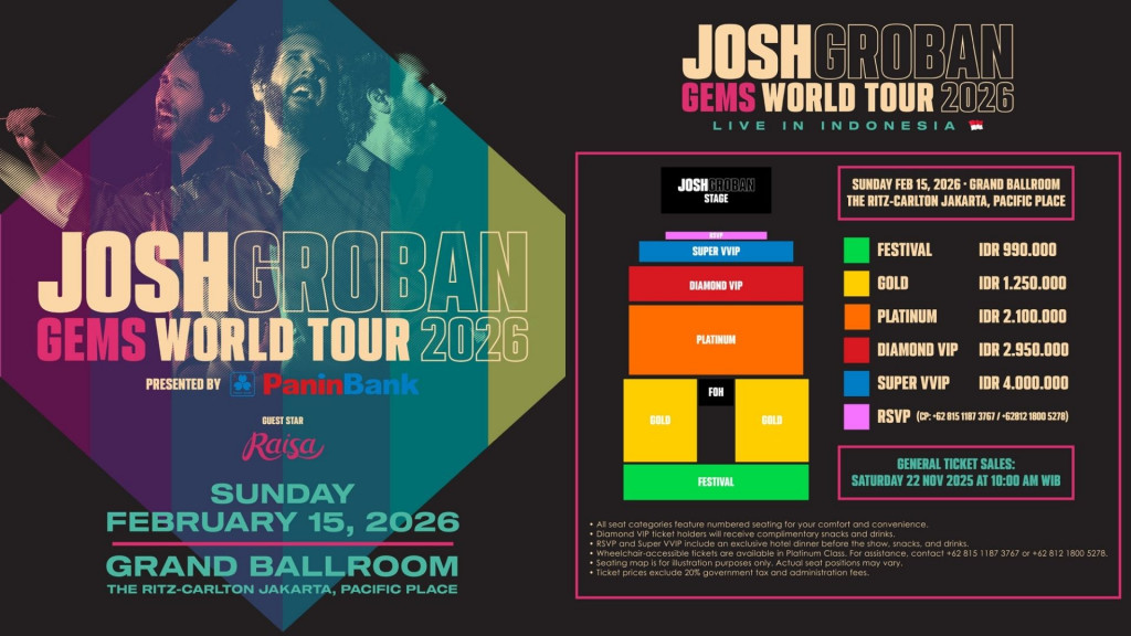 Konser Josh Groban di Jakarta 2026 (Foto: Color Asia Live)