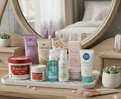 Selain harganya ramah di kantong, brand-brand skincare ini juga sudah BPOM. (Foto: Dok. Gemini AI)