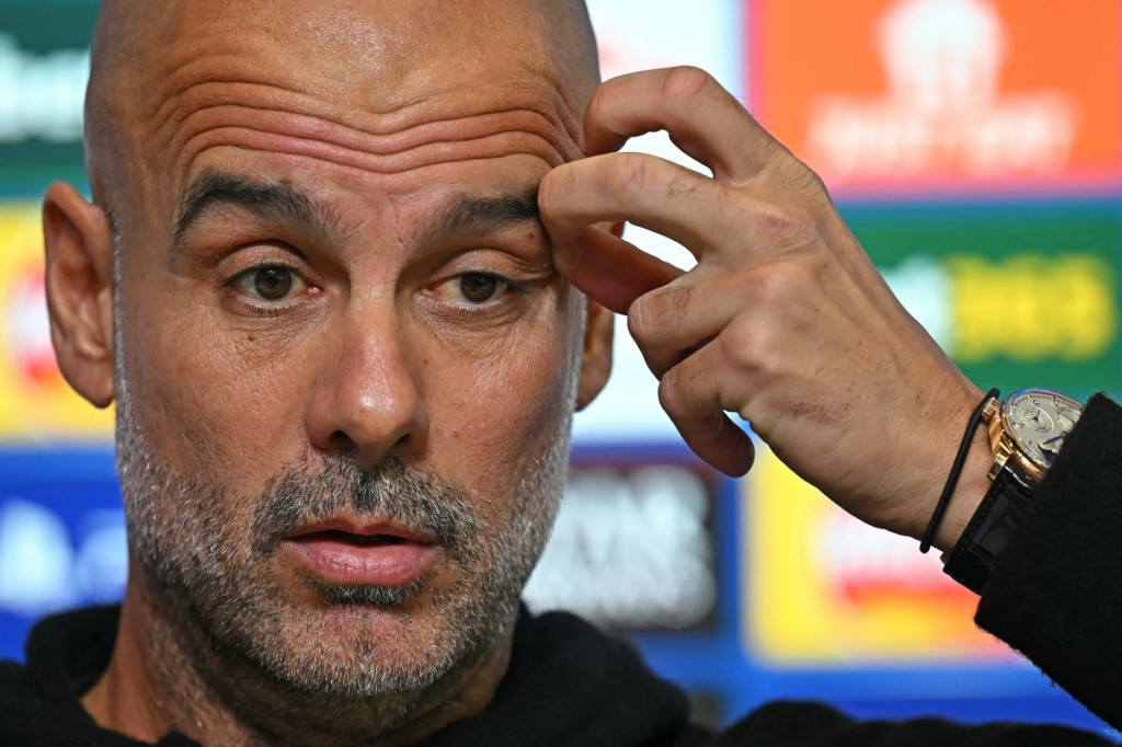 Pep Guardiola. (PAUL ELLIS / AFP)