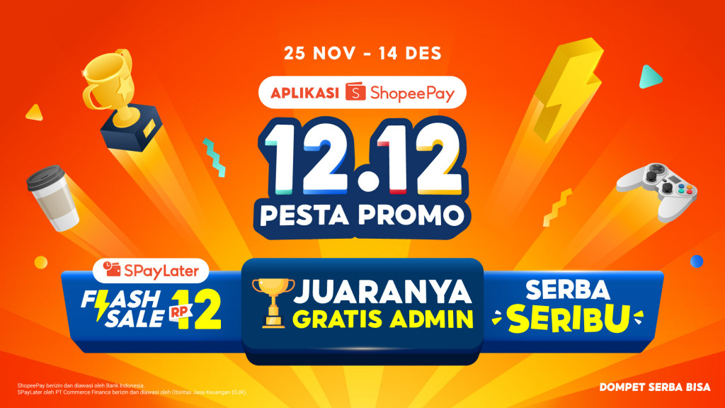  Menjelang penutupan tahun, Aplikasi ShopeePay 12.12 Pesta Promo kembali hadir membawa kejutan spesial untuk seluruh pengguna di Indonesia.