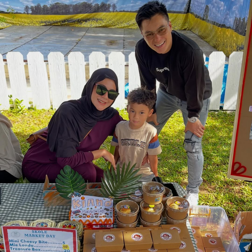 Baim Wong & Paula Verhoeven mendampingi Kiano (Foto: Instagram @baimwong)