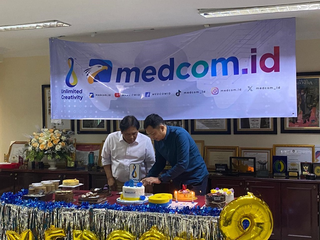 Pemred Metro TV Budiyanto (kiri) dan Pemred Medcom.id Achmad Firdaus (kanan). Medcoma.id/Bramcov Stivens Situmeang