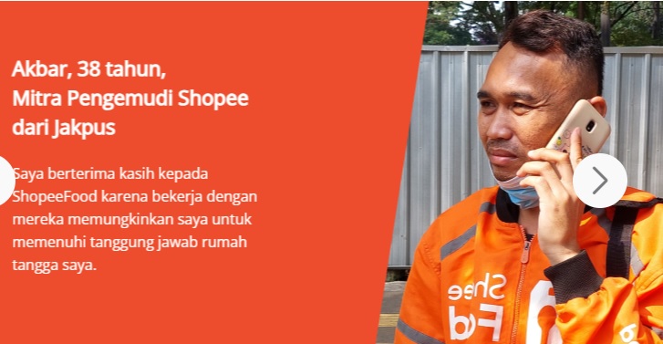 Driver Shopeefood. Foto: Tangkapan layar Shopeefood