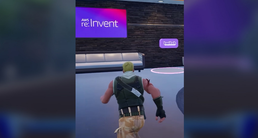 AWS Re:Invent 2025 menghadirkan sesuatu yang belum pernah dilakukan sebelumnya. Seluruh keynote speech utama ditayangkan langsung melalui game Fortnite. Dok AWS