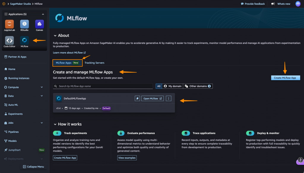 MLflow di layanan SageMaker AI