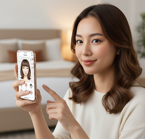 Teknologi AI dan AR dalam dunia kecantikan. (Foto: Dok. Gemini AI)