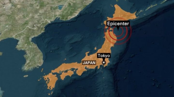 Ilustrasi lokasi terjadinya gempa di Jepang. Foto: CNN