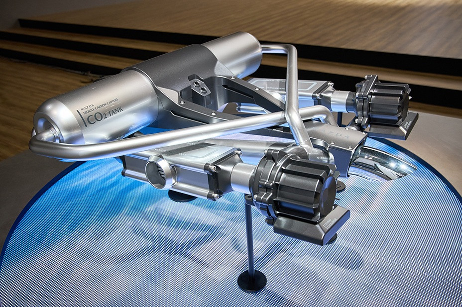 Mazda memperkenalkan inovasi langsung pada kendaraan berupa Mazda Mobile Carbon Capture. Mazda