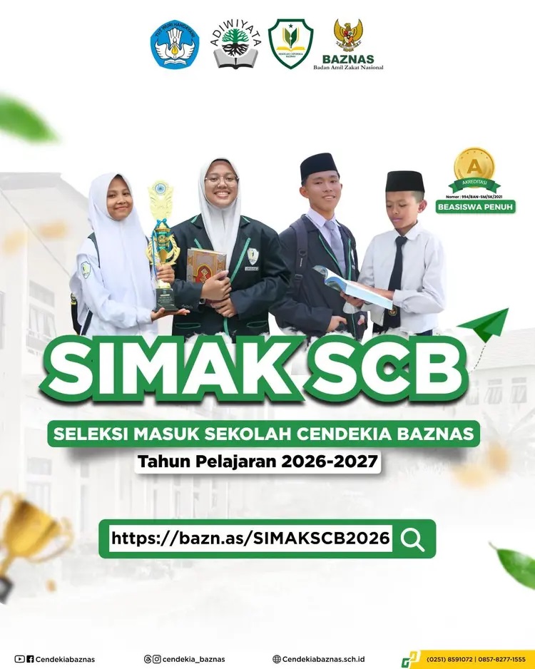 Beasiswa Sekolah Cendekia BAZNAS 2026. 