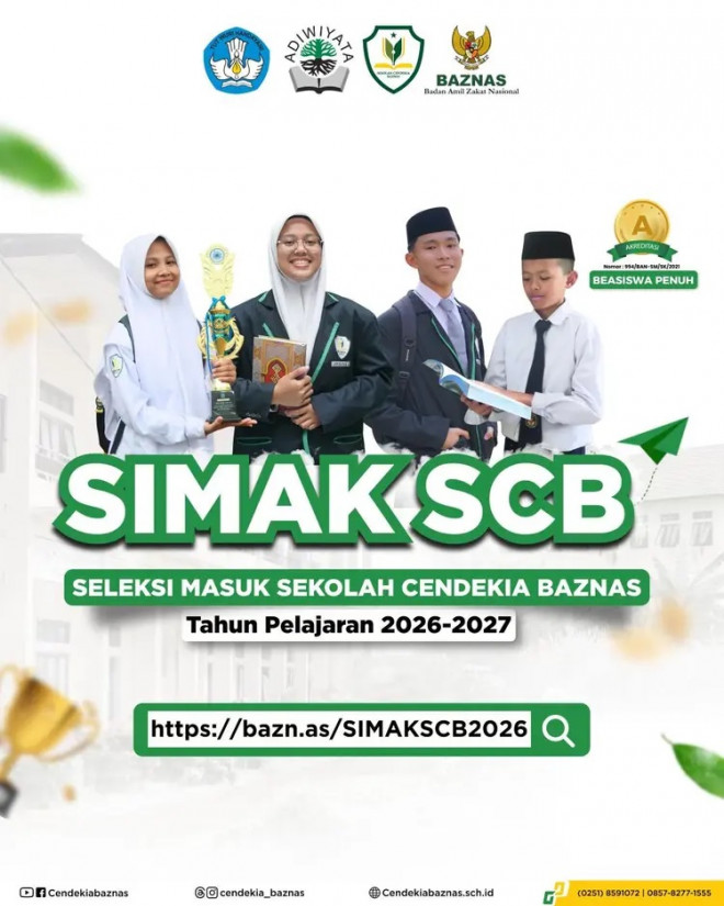 Beasiswa Sekolah Cendekia BAZNAS 2026. 