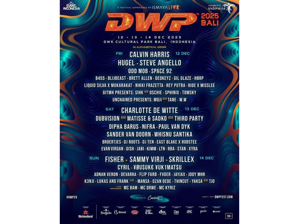 Lineup DWP Bali 2025 (Foto: Ismaya Live)
