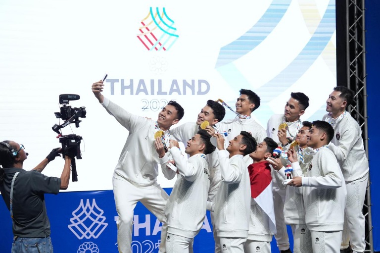Tim beregu putra bulu tangkis Indonesia meraih emas SEA Games 2025. (Foto: Dok Kemenpora/Herry)