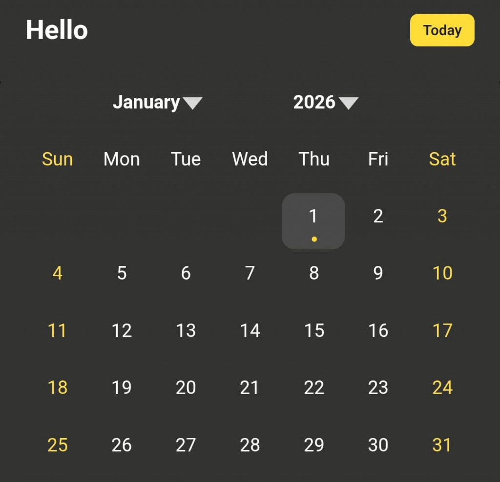 Kalender 2026. Dok Medcom