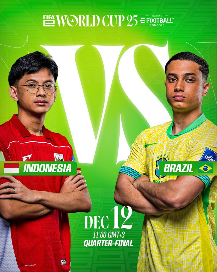 Live Streaming Indonesia vs Brasil di FIFAe World Cup 2025, Tonton di Sini
