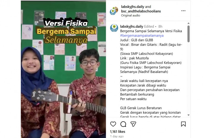 Bikin Fisika Nempel di Otak! Siswa Ini Bikin Lirik Rumus Pakai Lagu 'Bergema Sampai Selamanya'