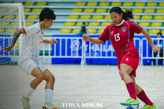 Suasana laga timnas futsal putri Indonesia vs Myanmar. (Foto: Instagram resmi timnas futsal Indonesia)