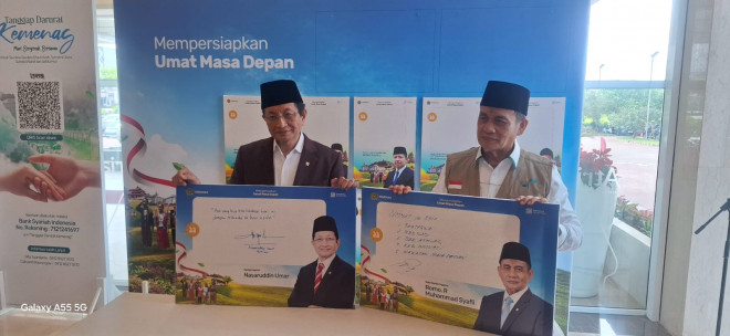 Menteri Agama Nasaruddin Umar dan Wakil Menteri Agama Romo Muhammad Syafi’i. Foto: Medcom/Citra Larasati