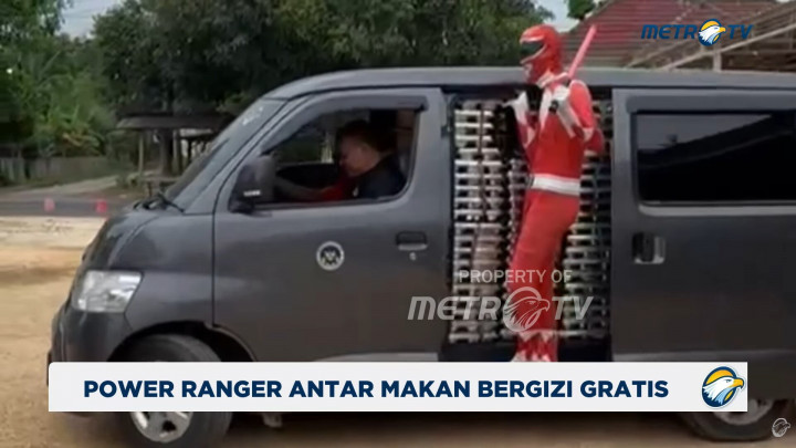 Biar Siswa Antusias, Pengantar MBG Pakai Power Rangers