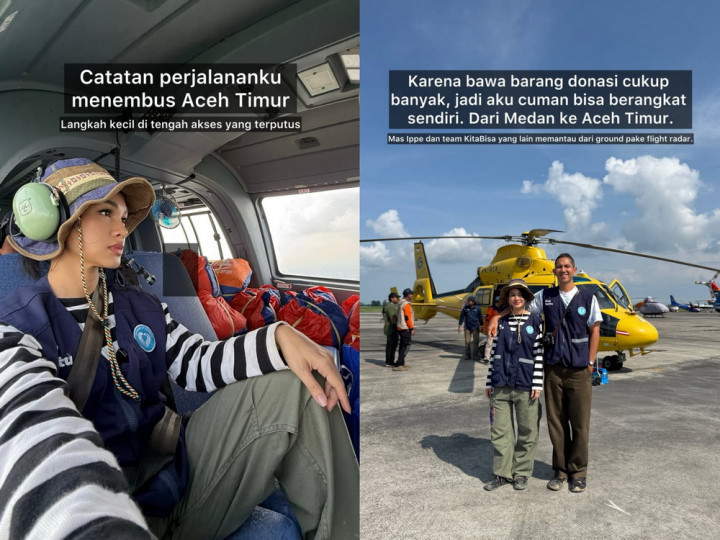 Andien Jadi Relawan Banjir Aceh, Salurkan Bantuan Pakai Helikopter