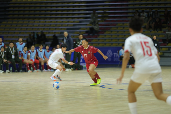 Aksi pemrain Timnas Futsal Putri Indonesia di SEA Games Thailand 2025 (Dok. FFI)
