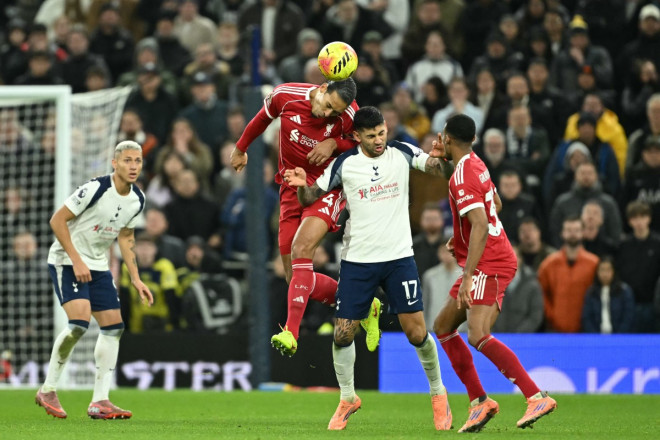 Suasana laga Tottenham Hotspur vs Liverpool. (JUSTIN TALLIS / AFP)