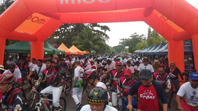 Suasana ajang Gowes Nusantara 2019 di Tarakan, Kalimantan Utara. (Foto: Dok. Kemenpora)