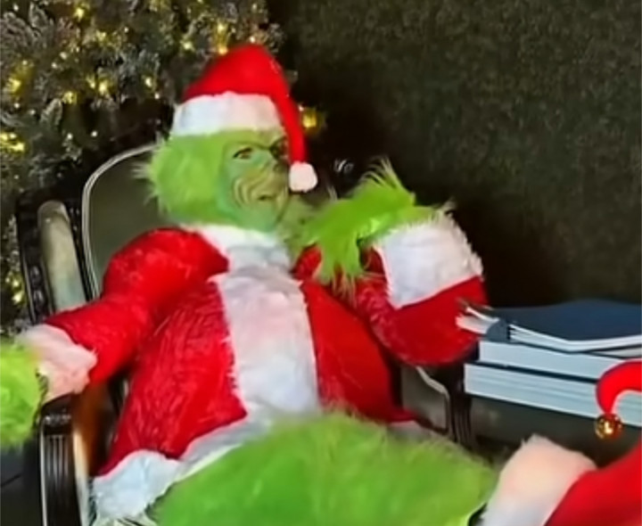 Totalitas Celine Dion Cosplay Jadi Grinch di Momen Natal
