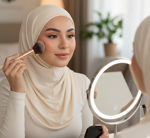 Dunia kecantikan diramaikan dengan tutorial makeup 3 menit. (Foto: Dok. Gemini AI)