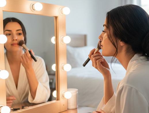 Pastikan kamu memilih foundation dengan formula yang cocok untuk kulit berminyak. (Foto: Dok. Gemini AI)