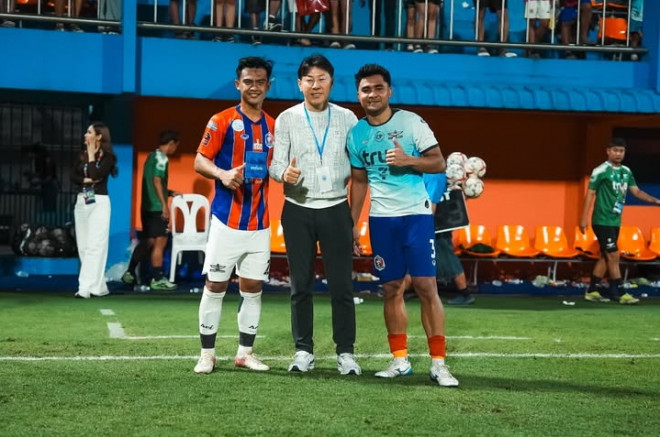 Shin Tae-yong saat bertemu dengan Asnawai dan Pratama Arhan-Dok Istimewa