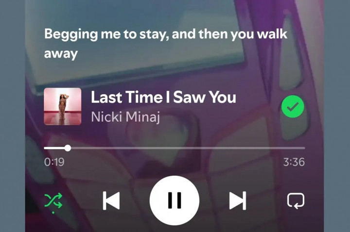 Spotify Tambahkan Lirik Lagu Langsung di Layar Now Playing