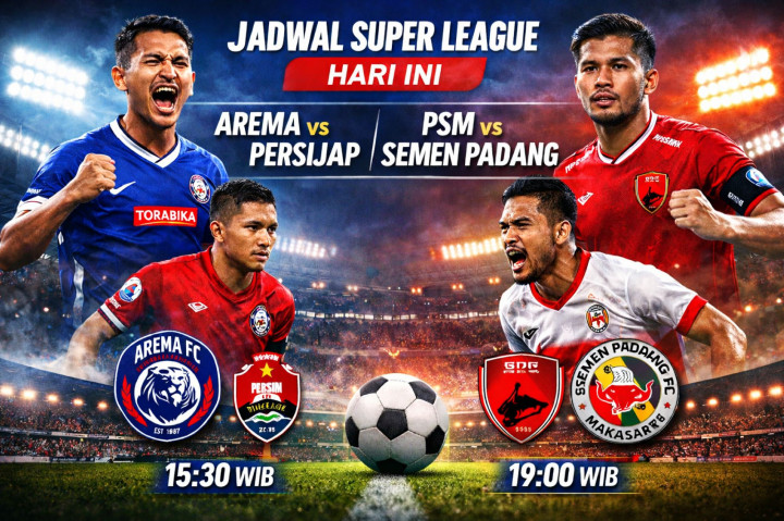 Jadwal Super League Hari Ini, Senin 2 Februari: Arema vs Persijap & PSM vs Semen Padang Live Indosiar