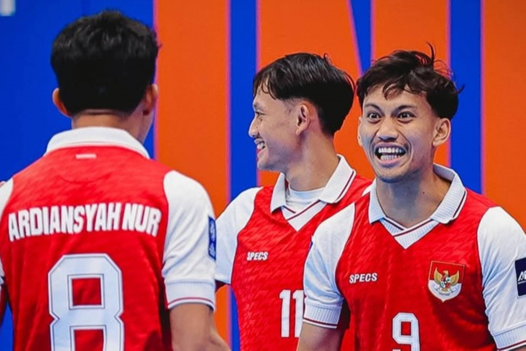 Selebrasi gol para pemain Timnas Futsal Indonesia. (Foto: Instagram resmi timnas futsal Indonesia)