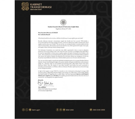 Buntut Kasus Siswa SD Bunuh Diri di NTT, BEM UGM Surati UNICEF