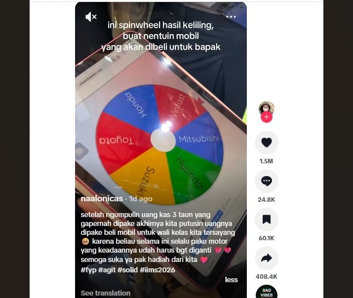 Viral! Siswa Beri Kado Mobil untuk Wali Kelas Setelah Kumpulkan Uang Kas 3 Tahun