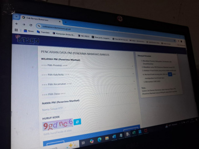 Cek Desil Kemensos di website cekbansos.kemensos.go.id.