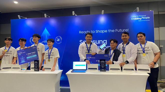 Dua tim terbaik Samsung Innovation Campus (SIC) Batch 7 (Foto: Medcom.id/Fany Wirda)