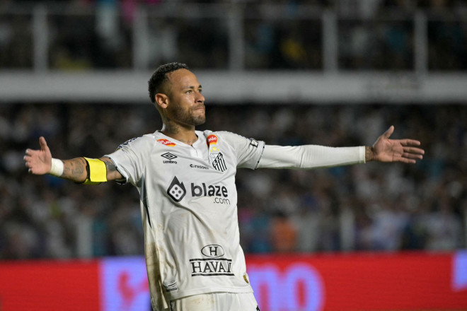 Penyerang Santos, Neymar Jr. (AFP/Nelson Almeida)