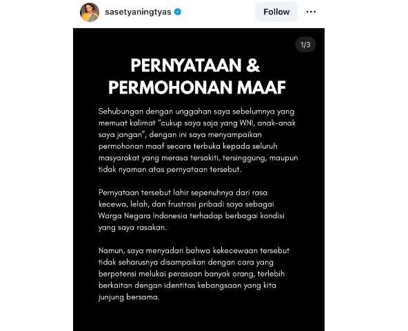Setelah Viral 'Cukup Aku Aja yang WNI', Tyas Eks Awardee LPDP Ini Akhirnya Minta Maaf