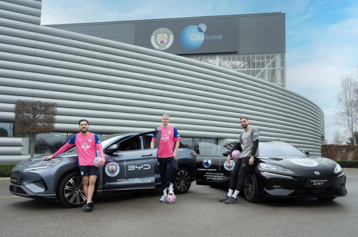 Seru, Tim Manchester City Pakai Mobil Operasional BYD