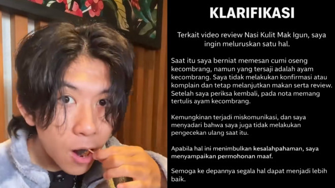 TikToker Saturdeps klarifikasi usai serang usaha rumah makan Ivan Gunawan x King Abdi (Foto: Akun TikTok @Saturdeps)