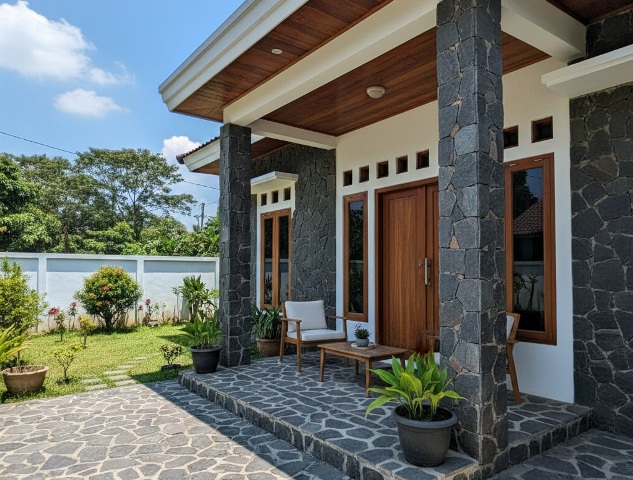 Teras Rumah Terlihat Mewah? Ini 5 Batu Alam Favorit