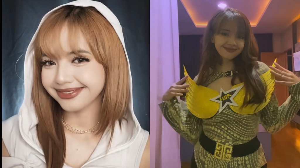 Konten kreator Shegan yang dianggap mirip Lisa BLACKPINK (Foto: TikTok @itshelea)