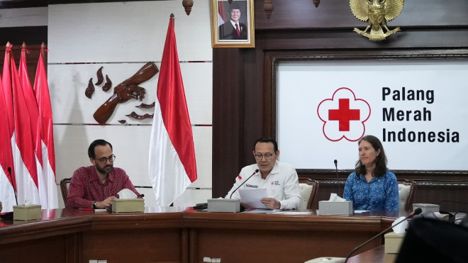 Takeda, International Federation of Red Cross and Red Crescent Societies (IFRC), dan Palang Merah Indonesia (PMI) Rabu 12 Maret 2026 mengumumkan peluncuran aliansi 'United Against Dengue. Dok. Ist