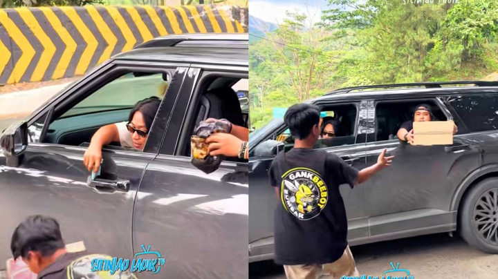 Aksi Praz Teguh Mudik Banjir Pujian, Berbagi ke “Pak Ogah” di Sitinjau Lauik