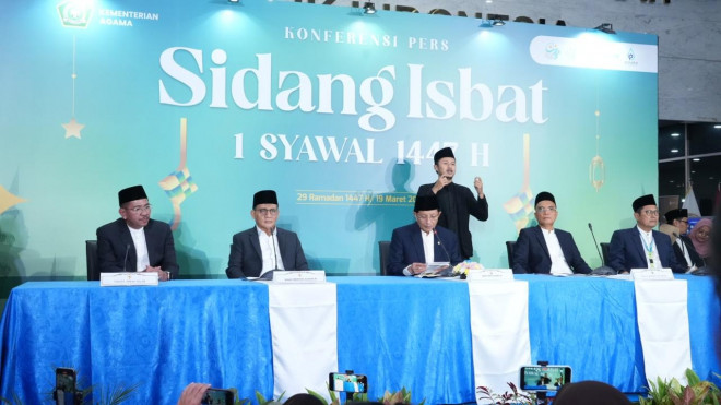 Konferensi pers sidang isbat 2026. Foto: Kemenag