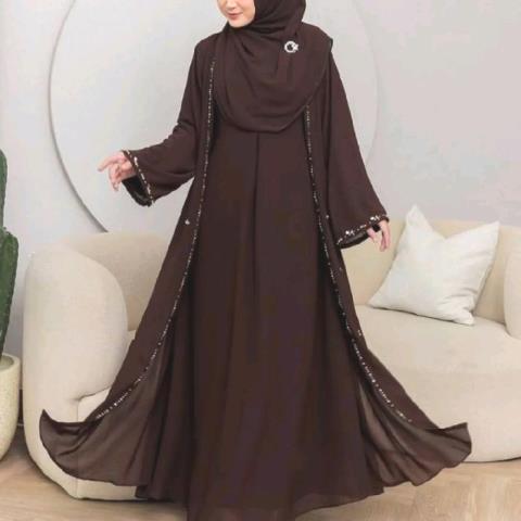  Yuk, simak beberapa model gamis abaya terbaru 2026 yang sedang tren! (Foto: Dok. Shopee)