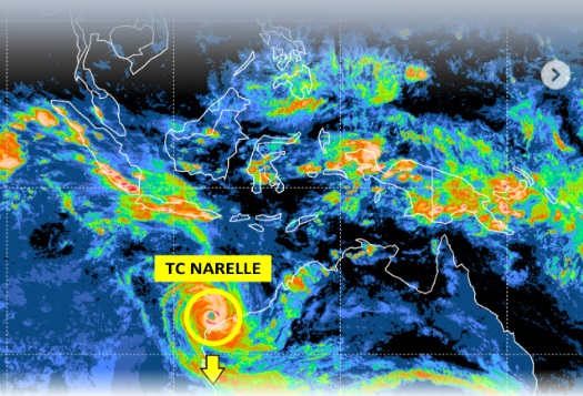 Siklon tropis Narelle. DOK IG @infobmkg