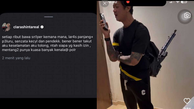 Alexander Assad diduga bawa senjata api (Foto: Threads @elmannisaaa)